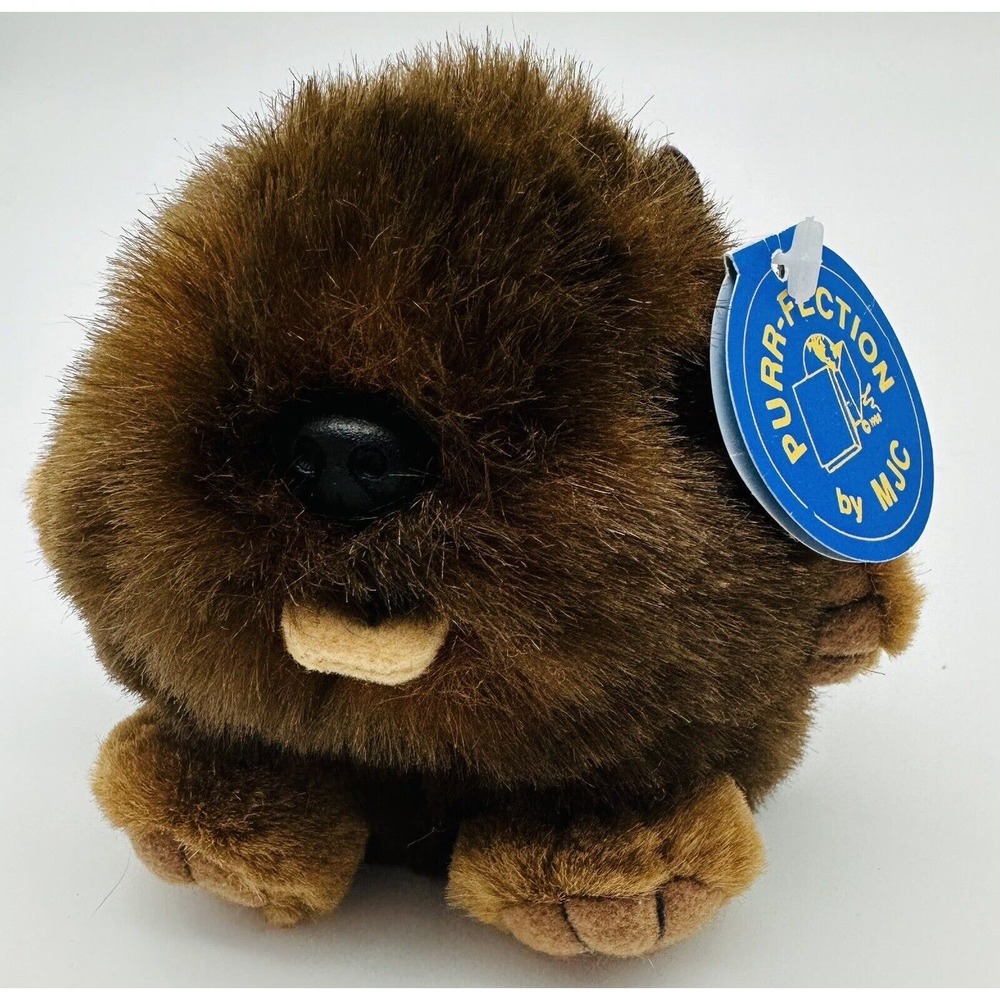 Vintage PURR-FECTION by MJC Brown Beaver Plush 2002 Bucky Jr. Stuffed Animal NWT